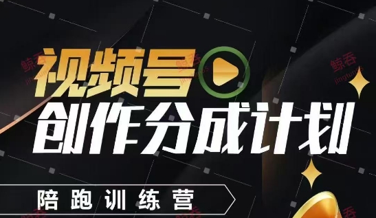视频号创作分成计划陪跑训练营，手把手教会你如何制作视频，细水长流型项目-立刻分享网创平台