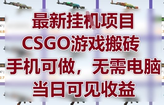 最新挂G项目，CSGO游戏搬砖，手机可做，无需电脑，当日见收益【揭秘】-立刻分享网创平台