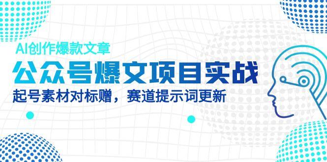 公众号爆文项目实战，AI创作爆款文章，起号素材对标赠(附赛道AI提示词-立刻分享网创平台