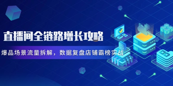 直播间全链路增长攻略，爆品场景流量拆解，数据复盘店铺霸榜实战-立刻分享网创平台