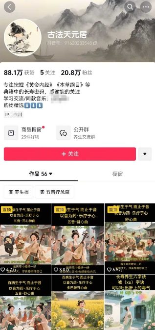 古法五音养生教程，五音疗愈的视频的制作方法，2-4小时就能学会，作者10天涨粉10W-立刻分享网创平台