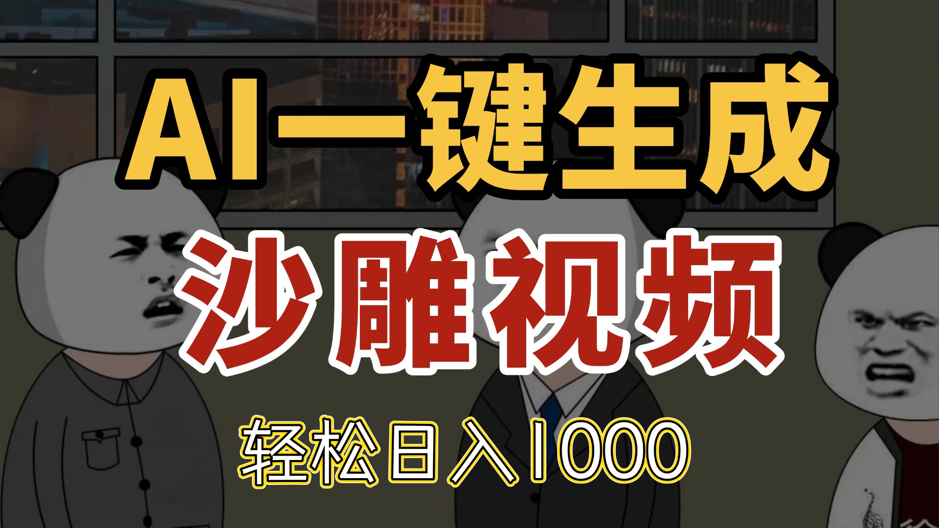 AI一键生成沙雕视频，一条视频千万播放，轻松日入1000-立刻分享网创平台