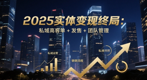 2025实体变现终局：私域高客单+发售+团队管理-立刻分享网创平台