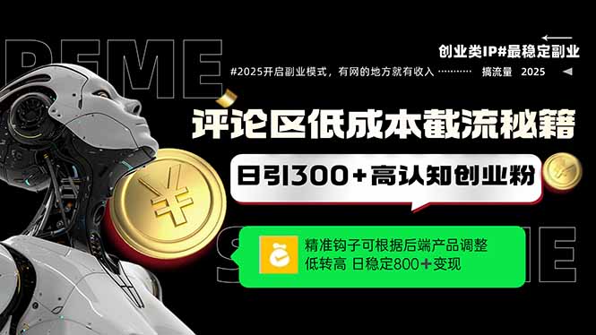 评论区低成本引流秘籍，精准钩子直击用户，单账号日增300+创业粉，日稳…-立刻分享网创平台