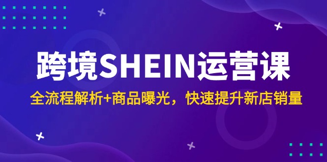 跨境SHEIN运营课，全流程解析+商品曝光，快速提升新店销量-立刻分享网创平台