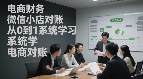电商财务微信小店对账，从0到1系统学习电商对账-立刻分享网创平台