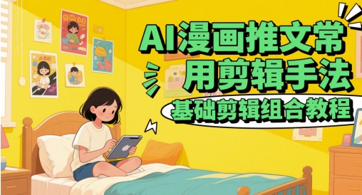 AI漫画推文常用剪辑手法，基础剪辑组合教程-立刻分享网创平台