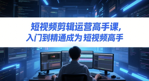 短视频剪辑运营高手课，入门到精通成为短视频高手-立刻分享网创平台