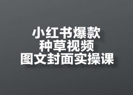 小红书爆款种草视频图文封面实操课，​开店、选品、引流、变现全流程-立刻分享网创平台