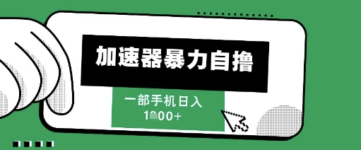 205新风口，加速器暴力自撸，单机日入1k+【揭秘】-立刻分享网创平台