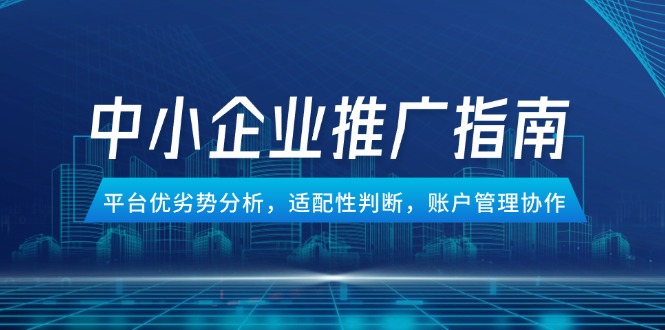 中小企业竞价推广指南，平台优劣势分析，适配性判断，账户管理协作-立刻分享网创平台