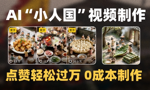 爆款1000W+播放微缩景观迷你小人国AI视频0成本制作全流程教学-立刻分享网创平台