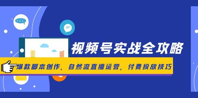 视频号实战全攻略，爆款脚本创作，自然流直播运营，付费投放技巧-立刻分享网创平台