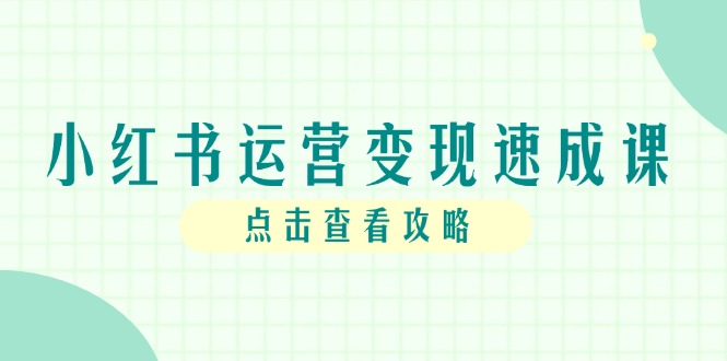 小红书运营变现速成课，账号搭建到暴力起号，个人IP全流程指南-立刻分享网创平台