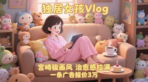 单个账号涨粉71W！用AI制作独居女孩Vlog，宫崎骏画风，治愈感拉满，一条广告报价3W-立刻分享网创平台