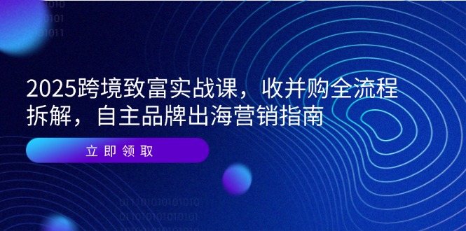 2025跨境致富实战课，收并购全流程拆解，自主品牌出海营销指南-立刻分享网创平台