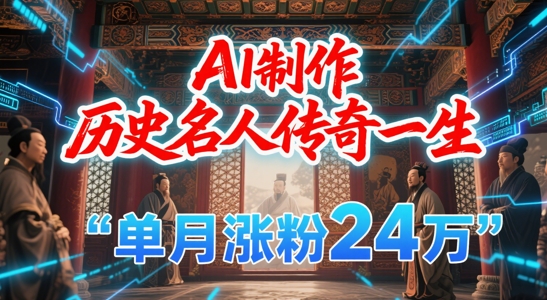 暴力起号！用AI制作历史名人传奇一生，单月涨粉24W，涨粉+变现赛道黑马来了-立刻分享网创平台