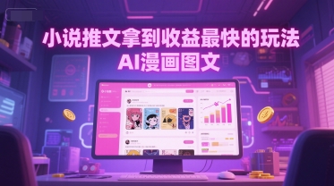 小说推文拿到收益最快的玩法，AI漫画图文-立刻分享网创平台