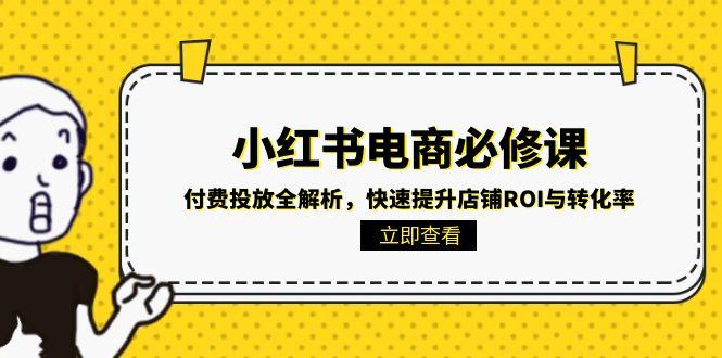 小红书电商必修课：付费投放全解析，快速提升店铺ROI与转化率-立刻分享网创平台