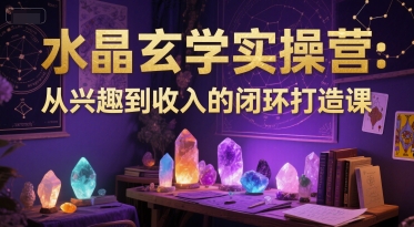 水晶玄学实操营：从兴趣到收入的闭环打造课-立刻分享网创平台