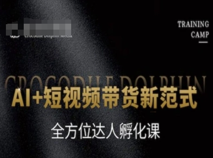 AI+短视频带货新范式，全方位达人孵化课-立刻分享网创平台