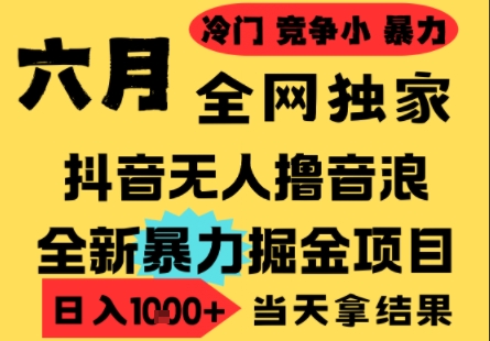 25年6月高爆抖音无人直播最新撸音浪掘金项目，小白可做，无脑日入1k+，门槛低可批量矩阵【揭秘】-立刻分享网创平台