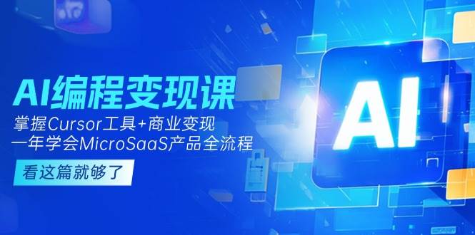 AI编程变现课：掌握Cursor工具+商业变现，一年学会MicroSaaS产品全流程-立刻分享网创平台