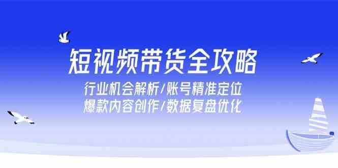 短视频带货全攻略，行业机会解析/账号精准定位/爆款内容创作/数据复盘优化-立刻分享网创平台