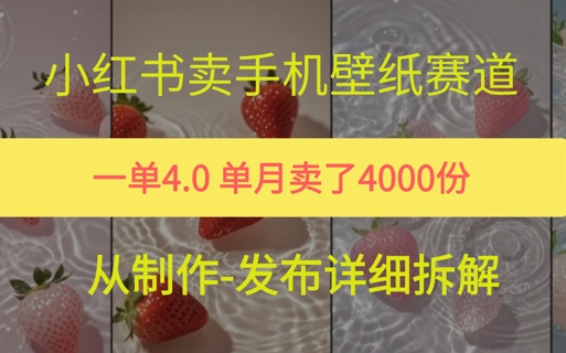小红薯手机壁纸变现，4块钱一张的图，单月卖了5000份-立刻分享网创平台