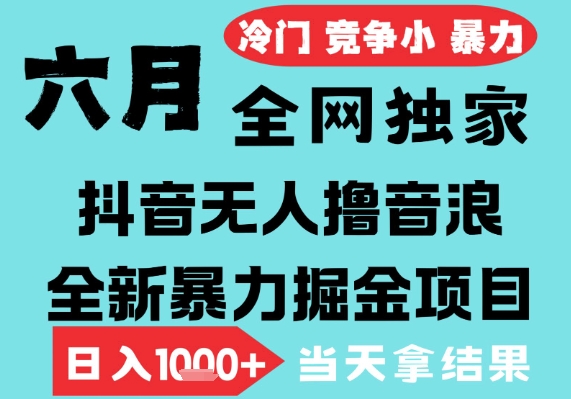 2025年6月高爆抖音无人直播最新撸音浪掘金项目，无脑日入1k+，低门槛小白可做，可矩阵放大【揭秘】-立刻分享网创平台