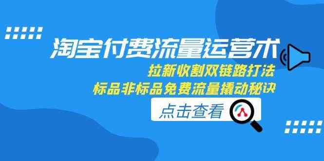淘宝付费流量运营术，拉新收割双链路打法，标品非标品免费流量撬动秘诀-立刻分享网创平台