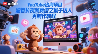 YouTube出海项目，油管长视频赛道之猴子达人秀制作教程-立刻分享网创平台