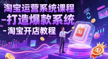 淘宝运营系统课程-打造爆款系统-淘宝开店教程-立刻分享网创平台