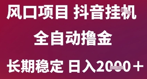 风口项目，六月最新玩法抖音无人挂G，全自动撸金，长期稳定 日入2k+【揭秘】-立刻分享网创平台
