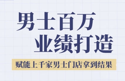 2025男士美业百万业绩打造，赋能上千家男士门店拿到结果-立刻分享网创平台