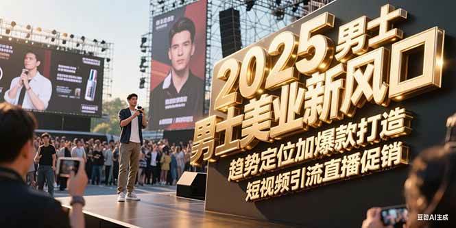 （15190期）2025男士美业新风口，趋势定位加爆款打造，短视频引流直播促销-立刻分享网创平台