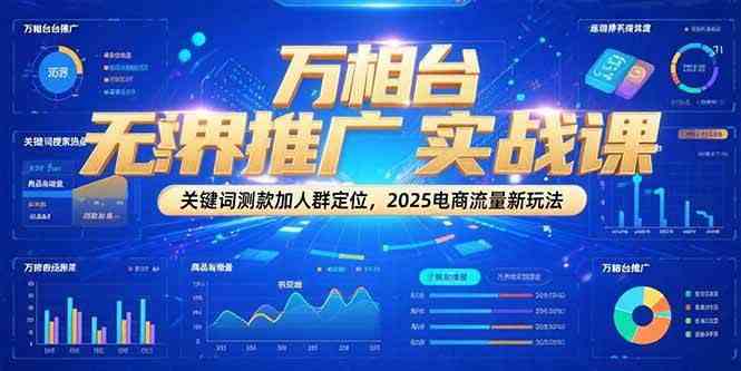 万相台无界推广实战课，关键词测款加人群定位，2025电商流量新玩法-立刻分享网创平台