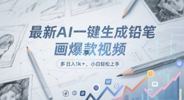 最新AI一键生成铅笔画爆款视频，多平台分发，日 入1k+，小白轻松上手【揭秘】-立刻分享网创平台