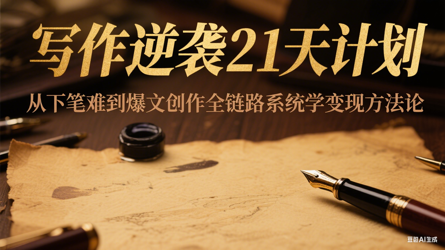 写作逆袭21天计划：从下笔难到爆文创作全链路系统学变现方法论-立刻分享网创平台