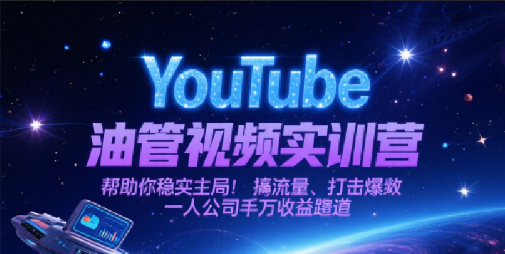 YouTube油管视频实训营，帮助你稳入局、搞流量、打爆款，一人公司千万收益赛道-立刻分享网创平台
