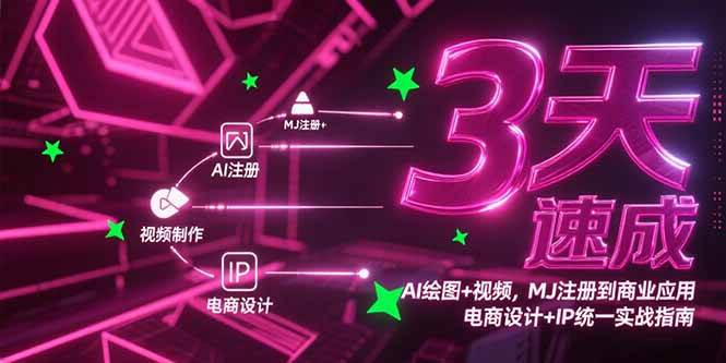 （15245期）3天速成AI绘图+视频，MJ注册到商业应用，电商设计+IP统一实战指南-立刻分享网创平台