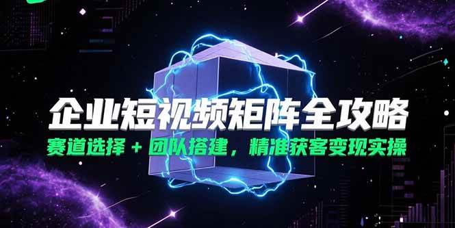 （15242期）企业短视频矩阵全攻略，赛道选择+团队搭建，精准获客变现实操-立刻分享网创平台