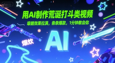 用AI制作荒诞打斗类视频，吸睛效果拉满，条条爆款，1分钟教会你-立刻分享网创平台