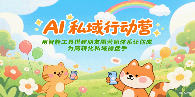 AI私域行动营：用智能工具搭建朋友圈营销体系让你成为高转化私域操盘手-立刻分享网创平台