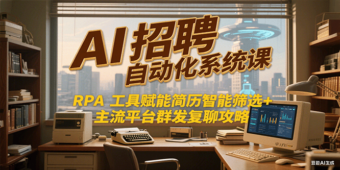 AI招聘自动化系统课，RPA工具赋能简历智能筛选+主流平台群发复聊全攻略-立刻分享网创平台