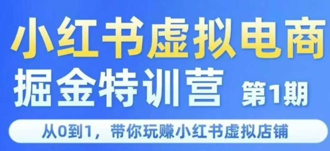 小红书虚拟电商掘金特训营第1期，从0到1，带你玩转小红书虚拟店铺-立刻分享网创平台
