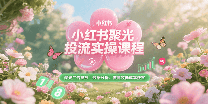 小红书聚光投流实操课程，聚光广告投放、数据分析、做高效低成本获客-立刻分享网创平台
