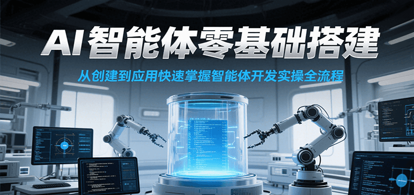 AI智能体零基础搭建实操课，从创建到应用快速掌握智能体开发全流程！-立刻分享网创平台