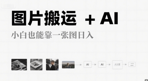 图片搬运+AI，小白也能靠一张图，日入4张-立刻分享网创平台