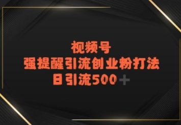 视频号强提醒引流，日引流500+精准创业粉？-立刻分享网创平台